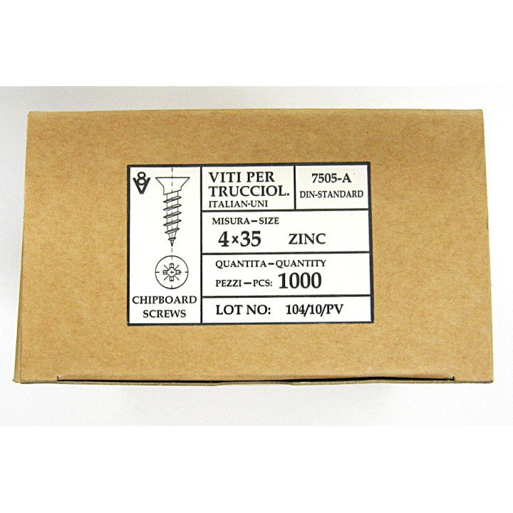 1000 pz. Screw Flat Head Flared Cross M4.0x35mm