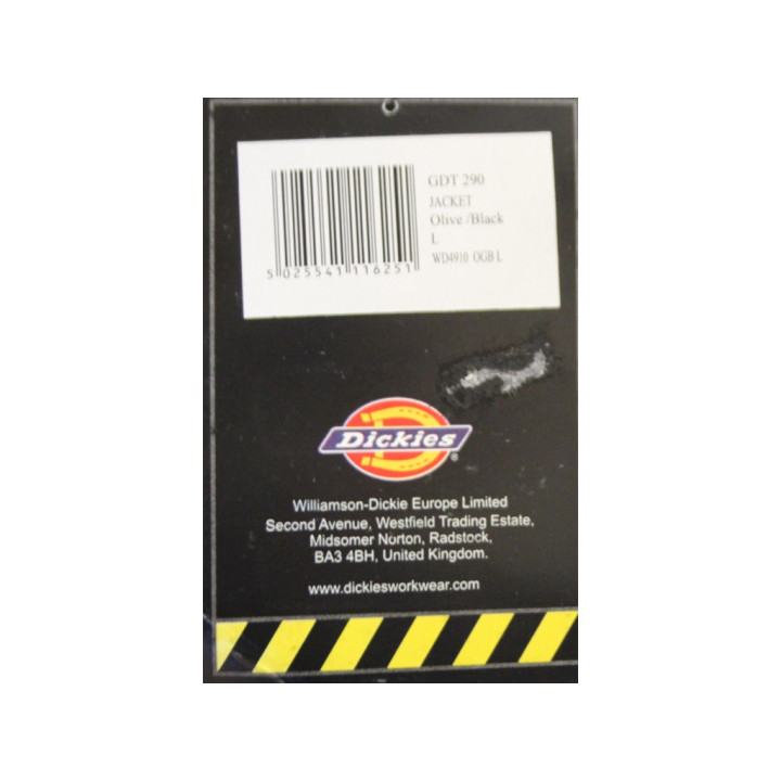 Dickies Giacca da lavoro con zip  da Uomo - Taglia L - Verde Oliva/ Nera