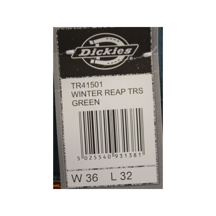 Dickies Pantaloni Reaper Invernali da Uomo - Taglia 52 - Verde
