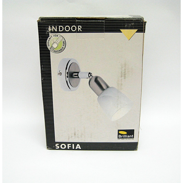Faretto da Parete "Sofia", in Vetro e Metallo, E14 Max 1 x 40 Watt