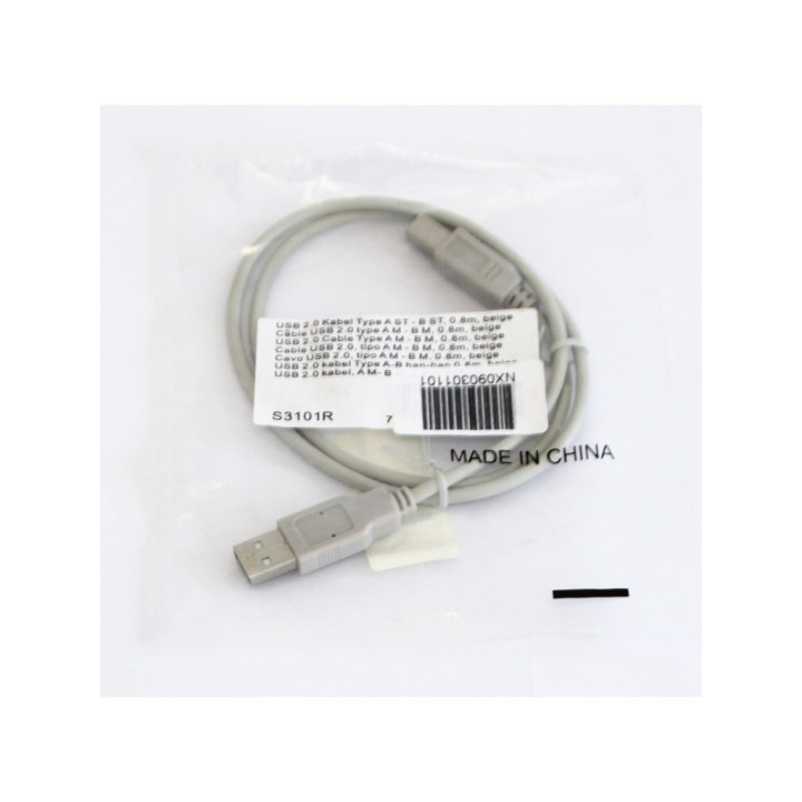 OEM S3101R - Cavo USB 2.0 80°C 30V con Connettori di Tipo A e B per Stampanti e Scanner  - Lunghezza Mt. - Beige