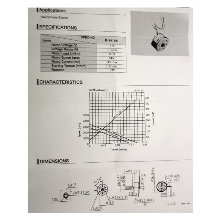 MITSUMI M25E-4 - DC Mini Motors - Brushless
