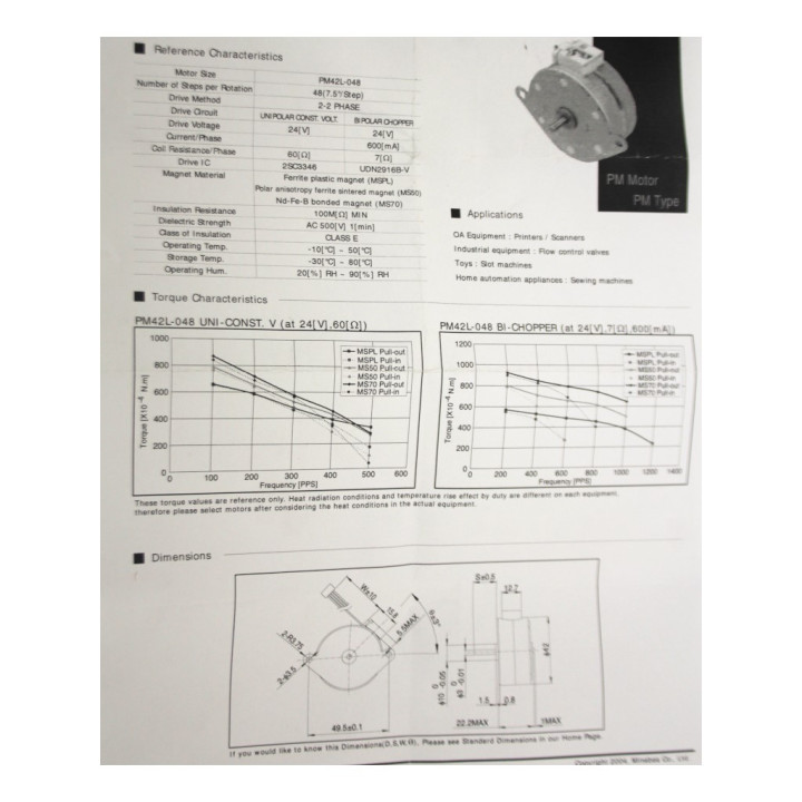 NMB PM42L-048 - Motore Stepper - 24 V 600 mA