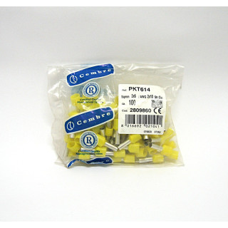 100 pz. Preinsulated Cable Terminal Tube PK Double Cable 2x6mmq
