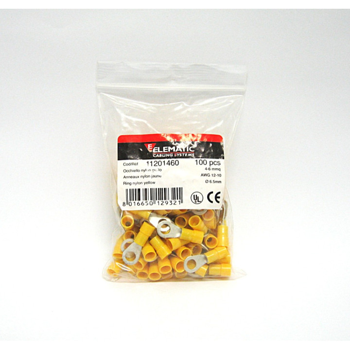 100 pz. Capocorda ad Occhiello Preisolato 4-6mmq