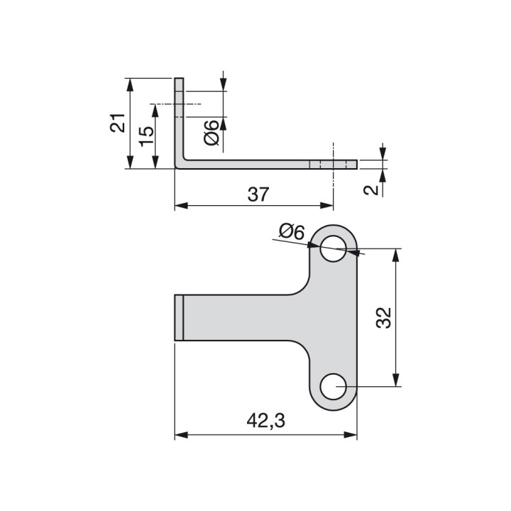 10 pz. Back Connection 3 Holes Zinc Plated