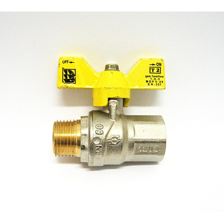 Valve Ball to Butterfly for Gas EN-331 D. 1/2 "M/F