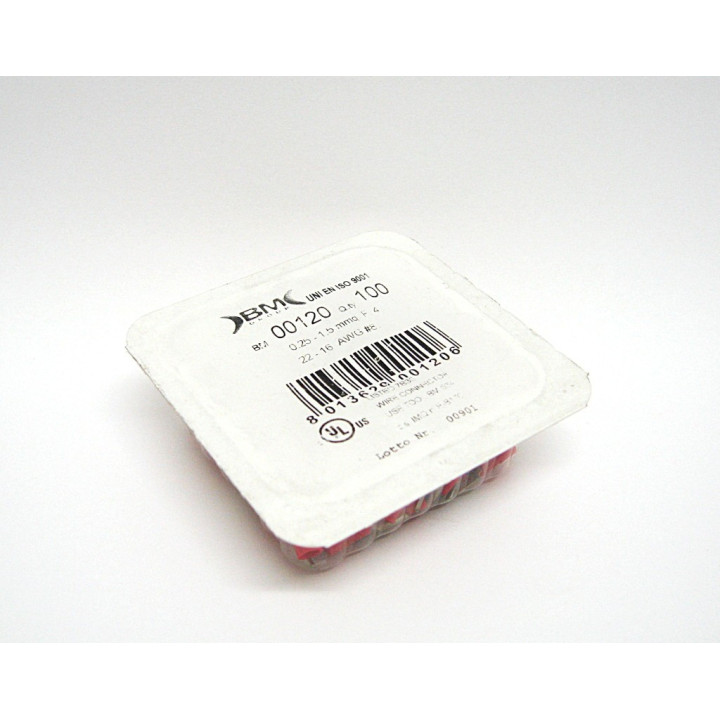 100 pz. Capocorda a Forcella Preisolato per Cavo Singolo 0.25-1.5mmq