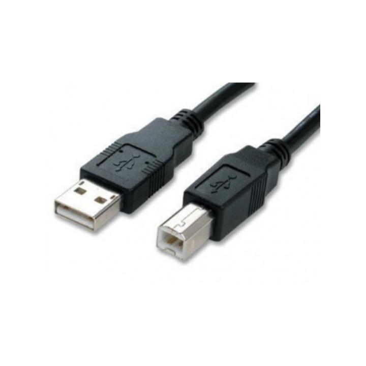 OEM - Cavo USB Nero con Connettori di Tipo A e B per Stampanti e Scanner - Lunghezza Mt.