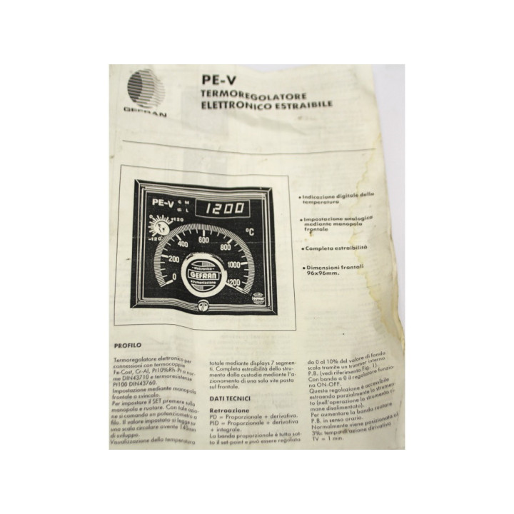 GEFRAN PE-V - Termoregolatore Elettronico Estraibile
