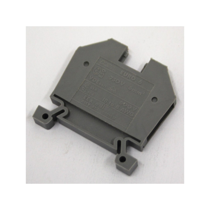 MORSETTITALIA EURO 6 - Morsetto Passante con Piastra Terminale 600V 6mm2 - 8 AWG