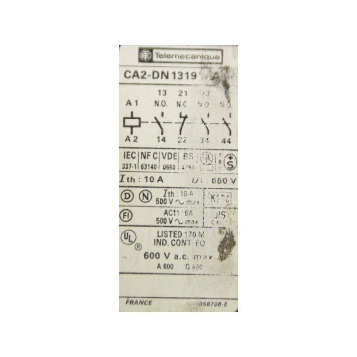 TELEMECANIQUE CA2-DN 1319 + LA3-D20 - Contatto con Time Delay Module 0.1 a 3 S