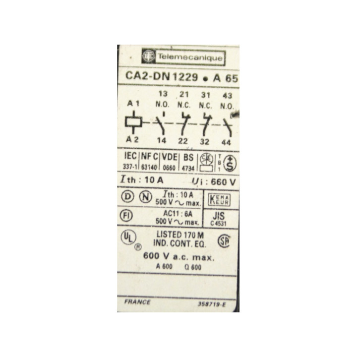 TELEMECANIQUE CA2-DN 1319 + LA3-D20 - Contatto con Time Delay Module 0.1 a 3 S