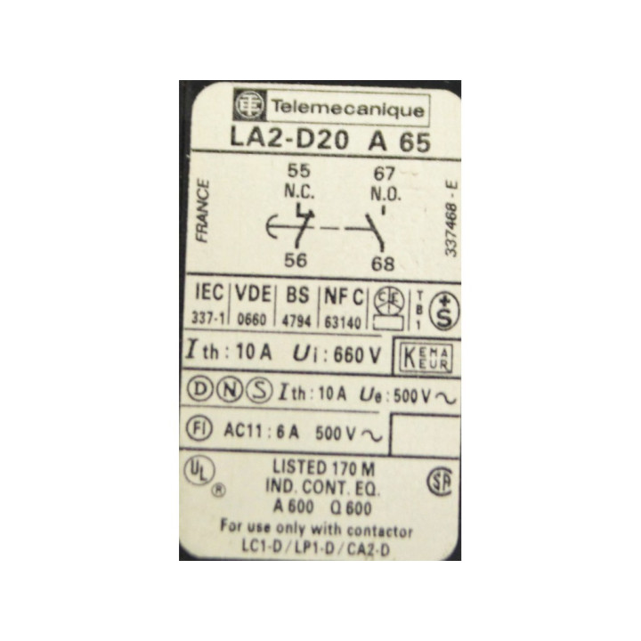 TELEMECANIQUE CA2-DN 1319 + LA3-D20 - Contatto con Time Delay Module 0.1 a 3 S