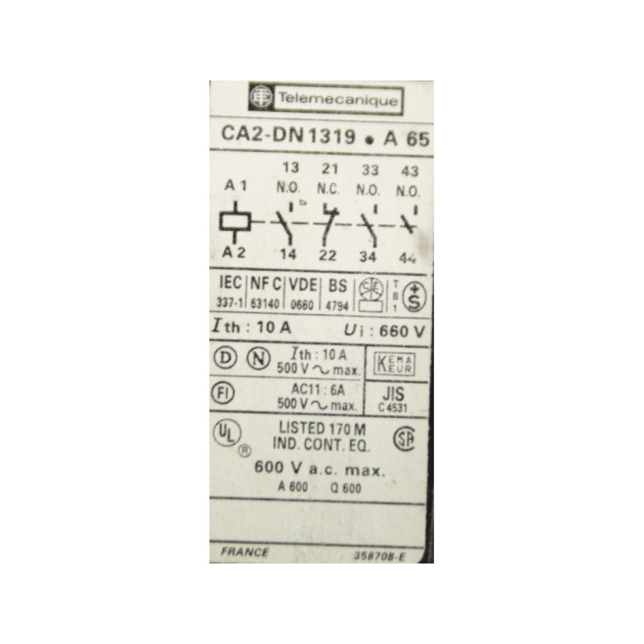 TELEMECANIQUE CA2-DN 1319 + LA3-D20 - Contatto con Time Delay Module 0.1 a 3 S