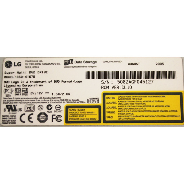 LG GSA-4167B - Masterizzatore DVD-RW - Interfaccia IDE