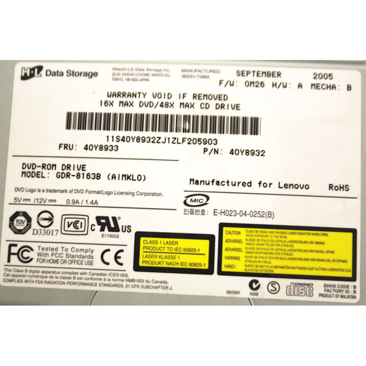 LG GDR-8163B - Lettore DVD/ROM - IDE - 3.5" Pollici