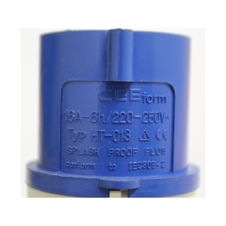 CEE  HT-013 Spina - Industrial Plug - 16A - 6h - 220/250V - Splash Proof