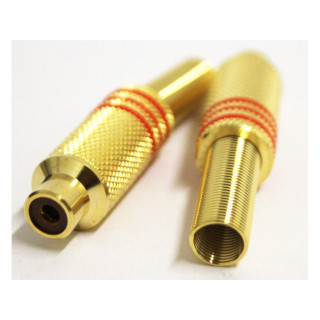 CONNETTORE AUDIO RCA Oro Dettagli Rossi