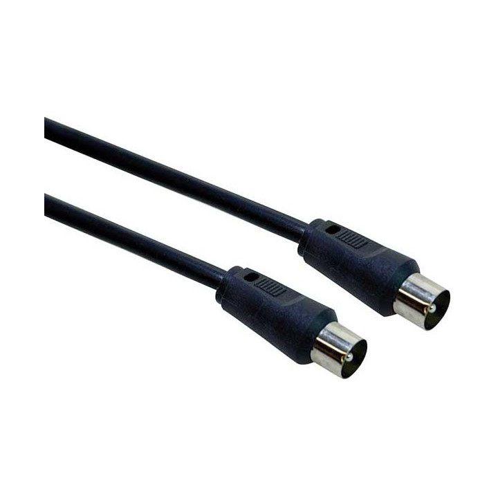 Cavo Coassiale per Antenna TV Maschio/Maschio - Lunghezza Mt. 1,80 - Nero