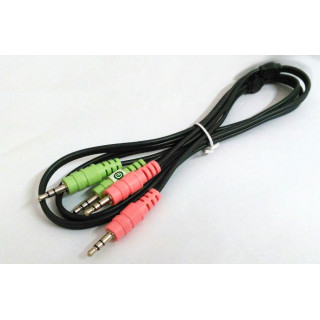 Cavo collegamento Cuffie e Microsofono Jack 3.5" - Rosa Verde