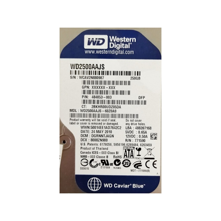 WESTERN DIGITAL WD2500AAJS - Hard disk 250GB - SATA - 3.5" Pollici