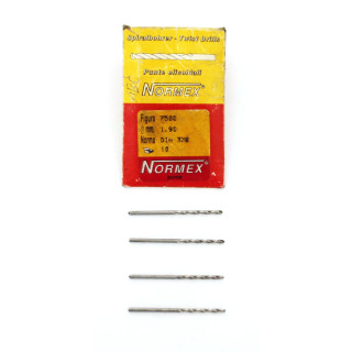 Kit 4 x Punte da Trapano Elicoidali NORMEX DIN 338 da 1.90mm.