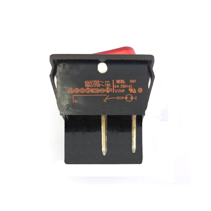 Interruttore a bilanciere bipolare RS-PRO  - illuminato Rosso