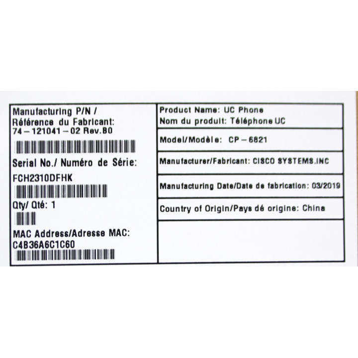 Cisco IP Phone 6821 VoIP phone