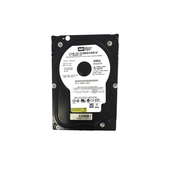 WESTERN DIGITAL - Disco Rigido SATA 3.5 da 80 GB.  S/N WMAMD6171938 - Mod. WD800JD - Nero