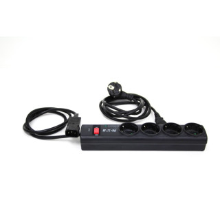Multipresa a protezione delle sovratensioni - Eaton Protection Strip 4 DIN - PS4D - 4 prese Schuko - Nero