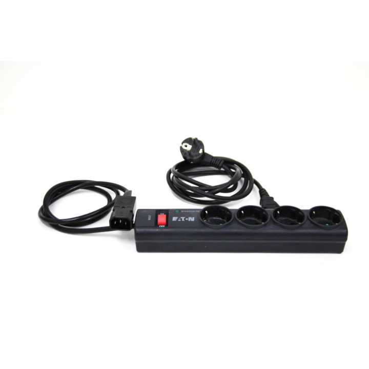 Multipresa a protezione delle sovratensioni - Eaton Protection Strip 4 DIN - PS4D - 4 prese Schuko - Nero