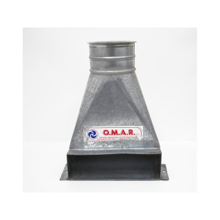 Struttura cappa ferro zincato con serranda a ghigliottina