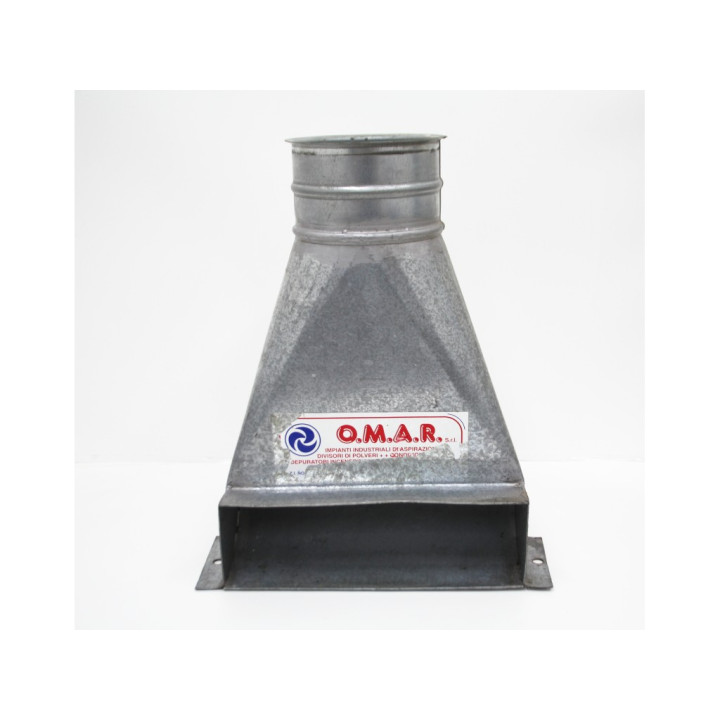 Struttura cappa ferro zincato con serranda a ghigliottina