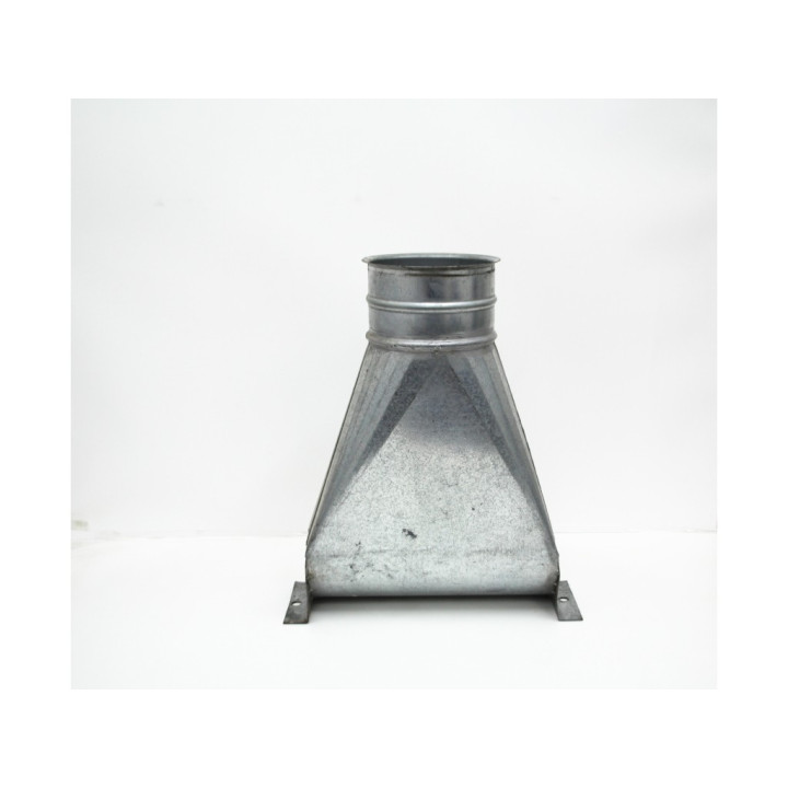 Struttura cappa in ferro zincato con serranda a ghigliottina