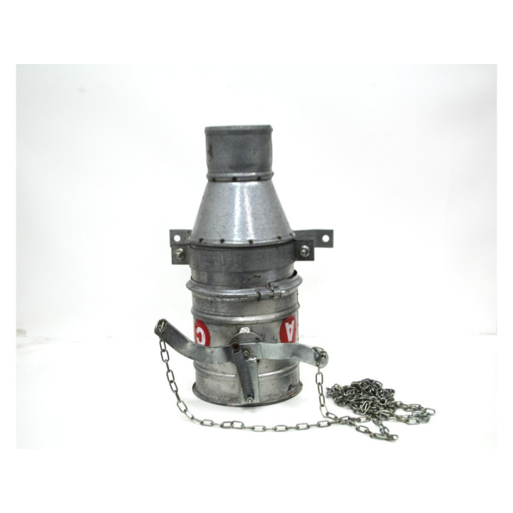 Struttura cappa in ferro zincato con serranda a ghigliottina