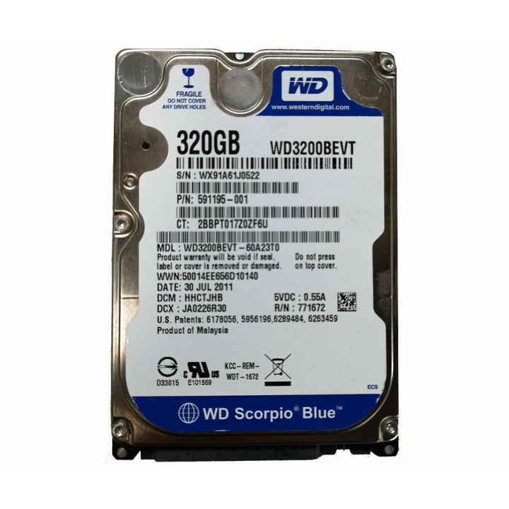 Western Digital Hard Disk WD3200BEVT - 320GB SATA 2.5"