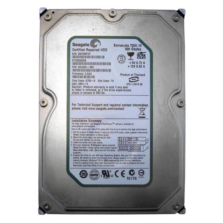 Seagate Hard Disk ST3320820AS - 320GB SATA 3.5"