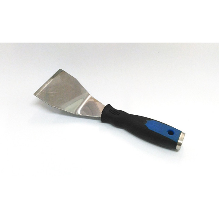 Spatola Stuccatori in Acciaio INOX Angolare 75.5mm con Manico in Gomma Bicolore