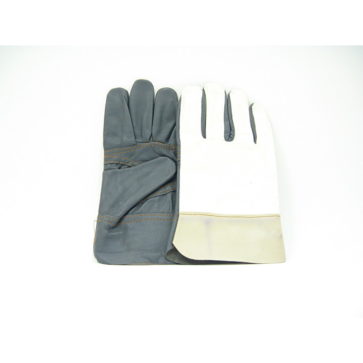 Professional Cowhide LEATHER GLOVE WHITE-GREY Size 9-10