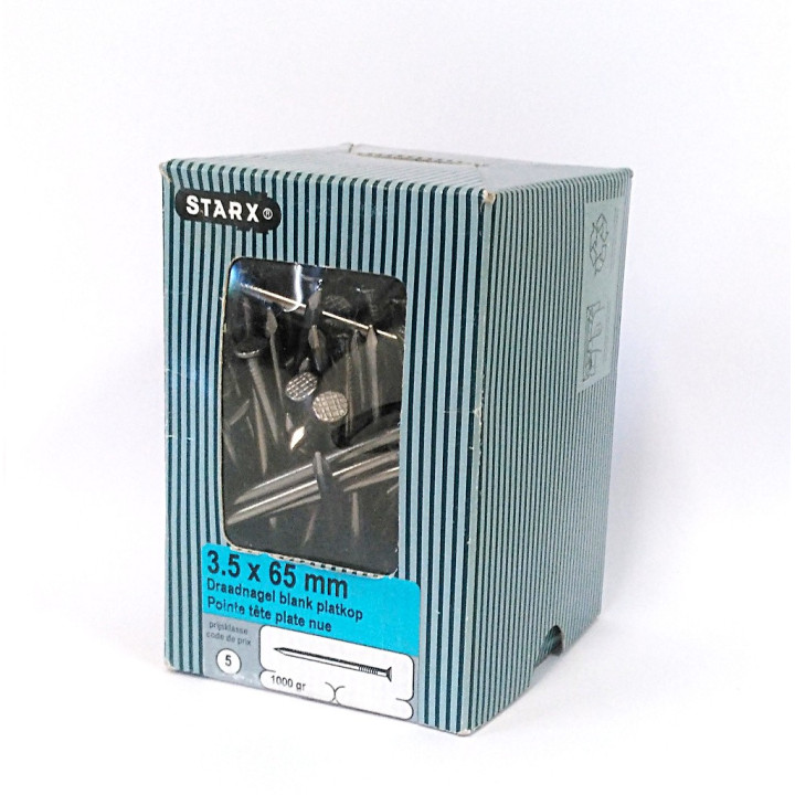 STARX 47.105.62 - Chiodo a Punta con Testa Piatta 3.5x65mm - Confezione da 1000gr