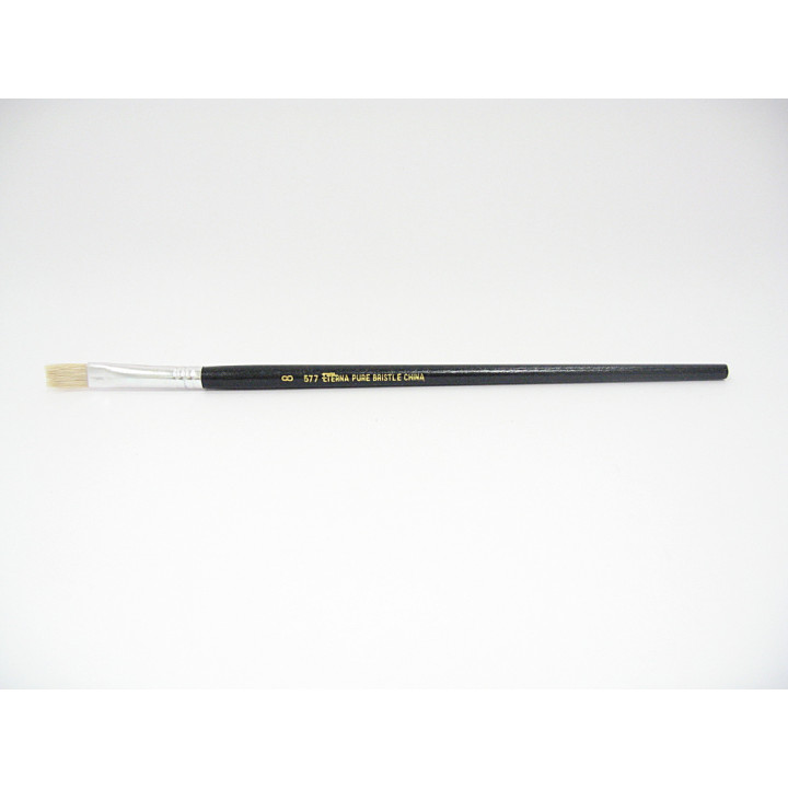 Pennello in Setola Bianca ETERNA PIATTO (Pure Bristle) Linea Professionale Serie 577 - Misura 8