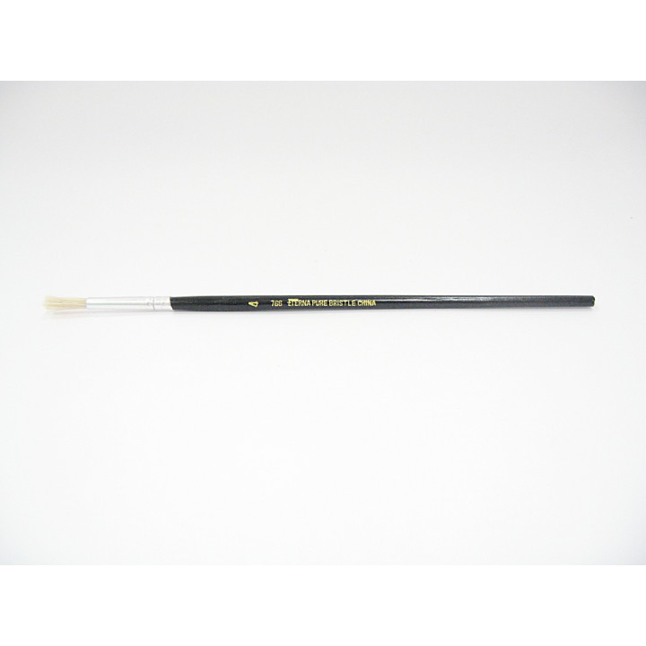 3X Pennello in Setola Bianca ETERNA TONDO (Pure Bristle) Serie 766 - Misura 4  Prof.