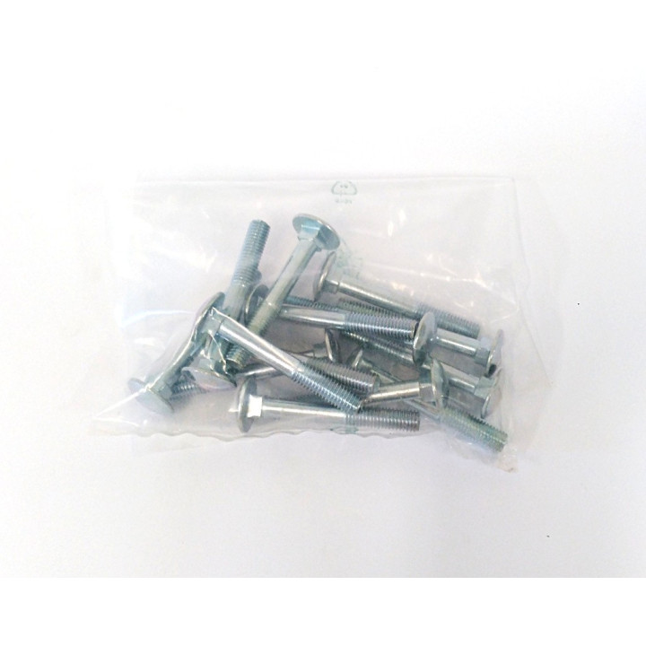 14 x Bullone Testa Tonda M8x60mm Zincato - Gambo Parzialmente Filettato