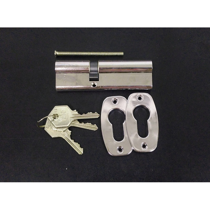 Yale 2100016 - Serratura a Cilindro con Chiavi e Copri Cilindro - Argento