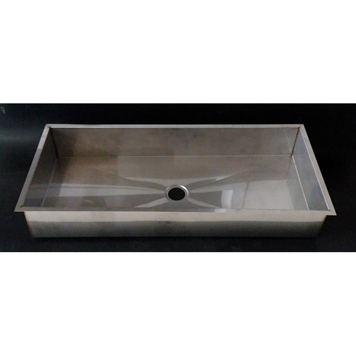 TEC SERVICE - Lavabo Bagno Rettangolare da Incasso con Bordo Piatto 760x320x120mm