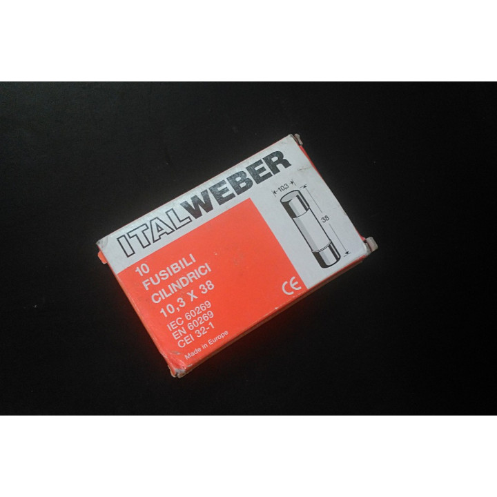 ITALWEBER IW1422002 - 10 x Fusibile Cilindrico 10.3x38 CH10 2A 500V
