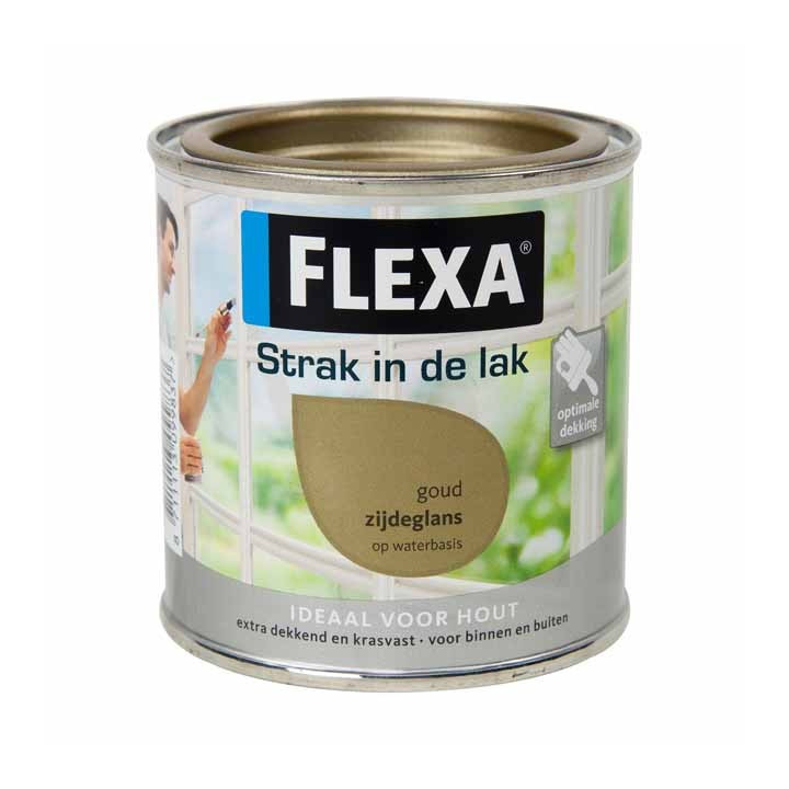 FLEXA Strak in de lak GOUD zijdeglans op water basic 0.75