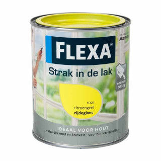 FLEXA Strak in de lak GIALLO Limone (Citroengeel) 1021 Vernice all'Acqua 750ml