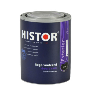 HISTOR Muurverf - Vernice Murale per Esterni ed Interni Ultra-resistente NERO 1LT
